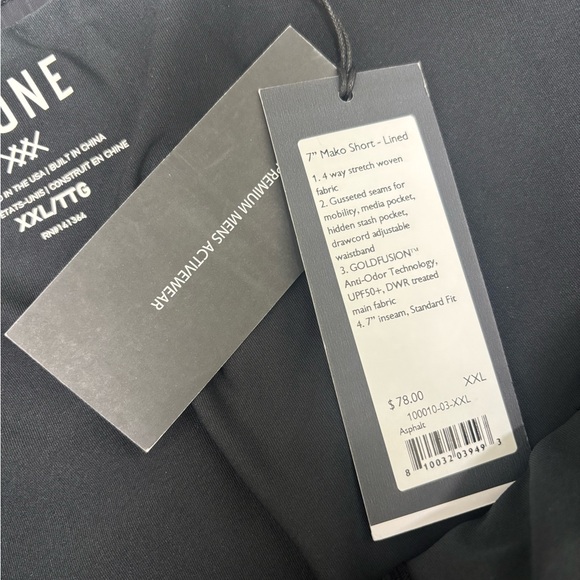 Rhône Mako Lined Shorts Men’s XXL Gray 7” Inseam NWT Performance - Picture 8 of 8